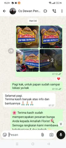 Testimonial Papan Bunga Pernikahan narimbang mulia